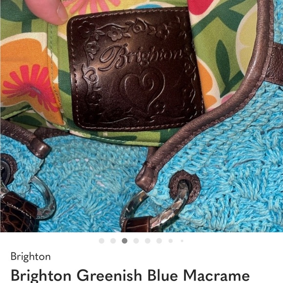 Brighton Teal Macrame Shoulder Bag - Picture 4 of 12